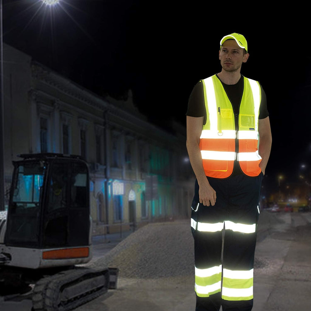 Pink High Visibility Safety Vest with Reflective Strips, Multiple Colors Available,X-Large