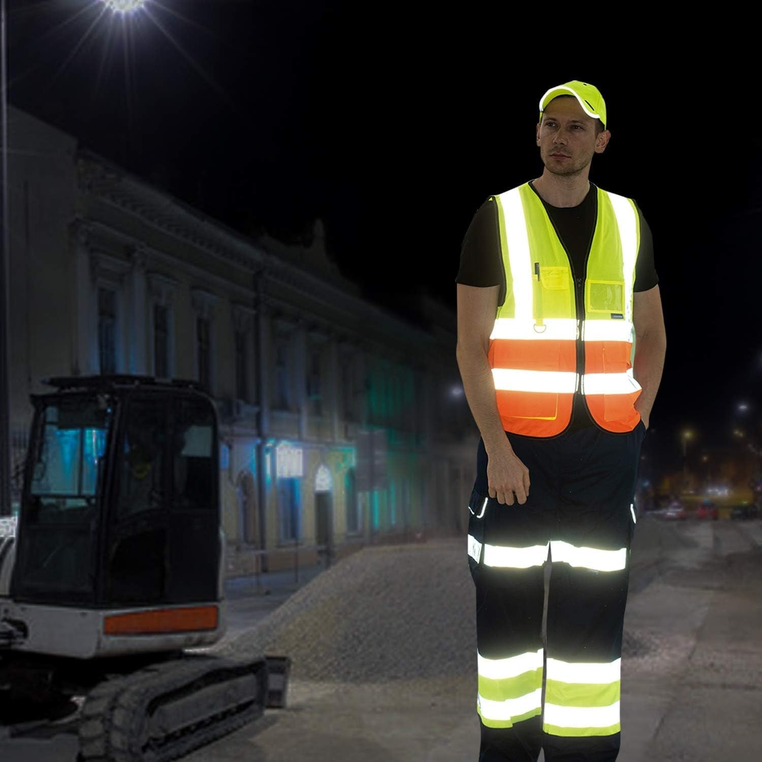 Pink High Visibility Safety Vest with Reflective Strips, Multiple Colors Available,X-Large