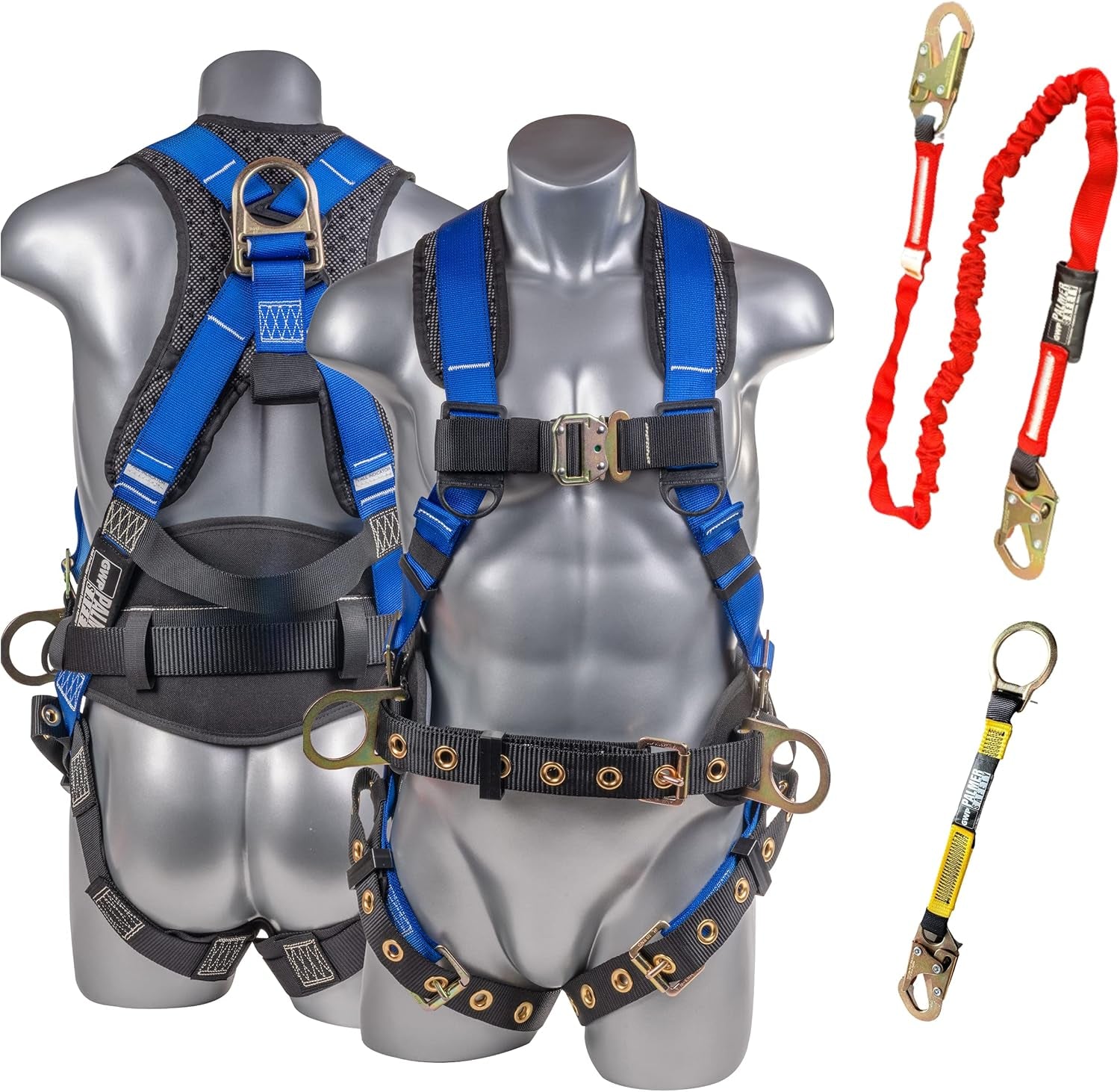 Fall Protection Safety Harness Hammerhead Series Safety Kit I Premium Harness + Lanyard + D-Ring Extender Kit