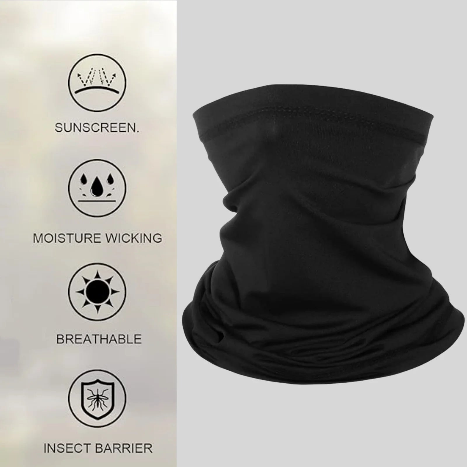 6 Pack Neck Gaiter Balaclava Face Mask Scart Cover Breathable Sun Protection Headwear for Men Women