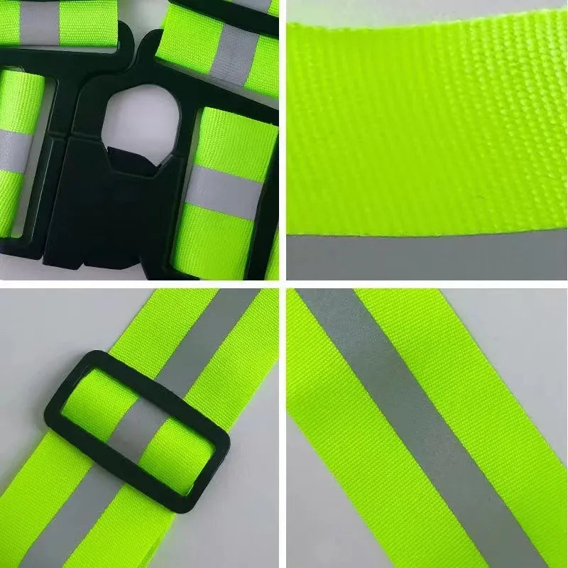 Adjustable Safety Vest Highlight Reflective Straps Safety Jacket Night Work Running Riding Clothing Elastic Band