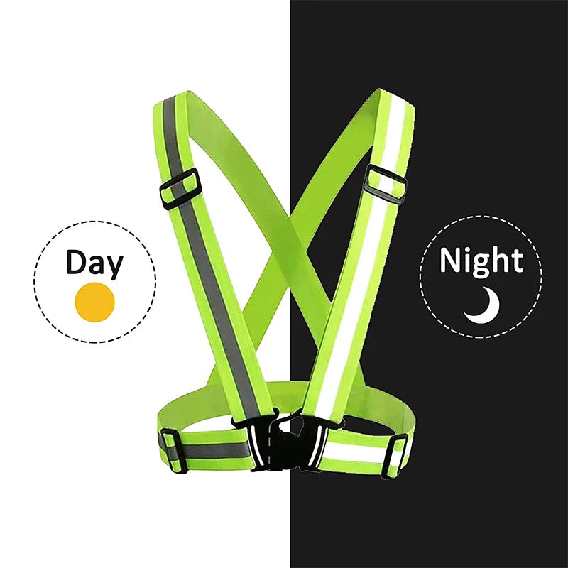 Adjustable Safety Vest Highlight Reflective Straps Safety Jacket Night Work Running Riding Clothing Elastic Band