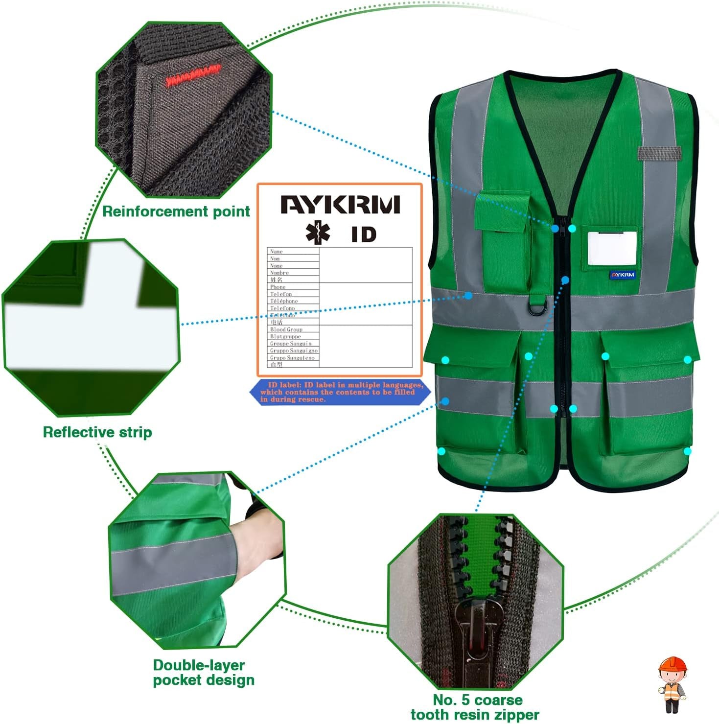 Reflective Vest Green