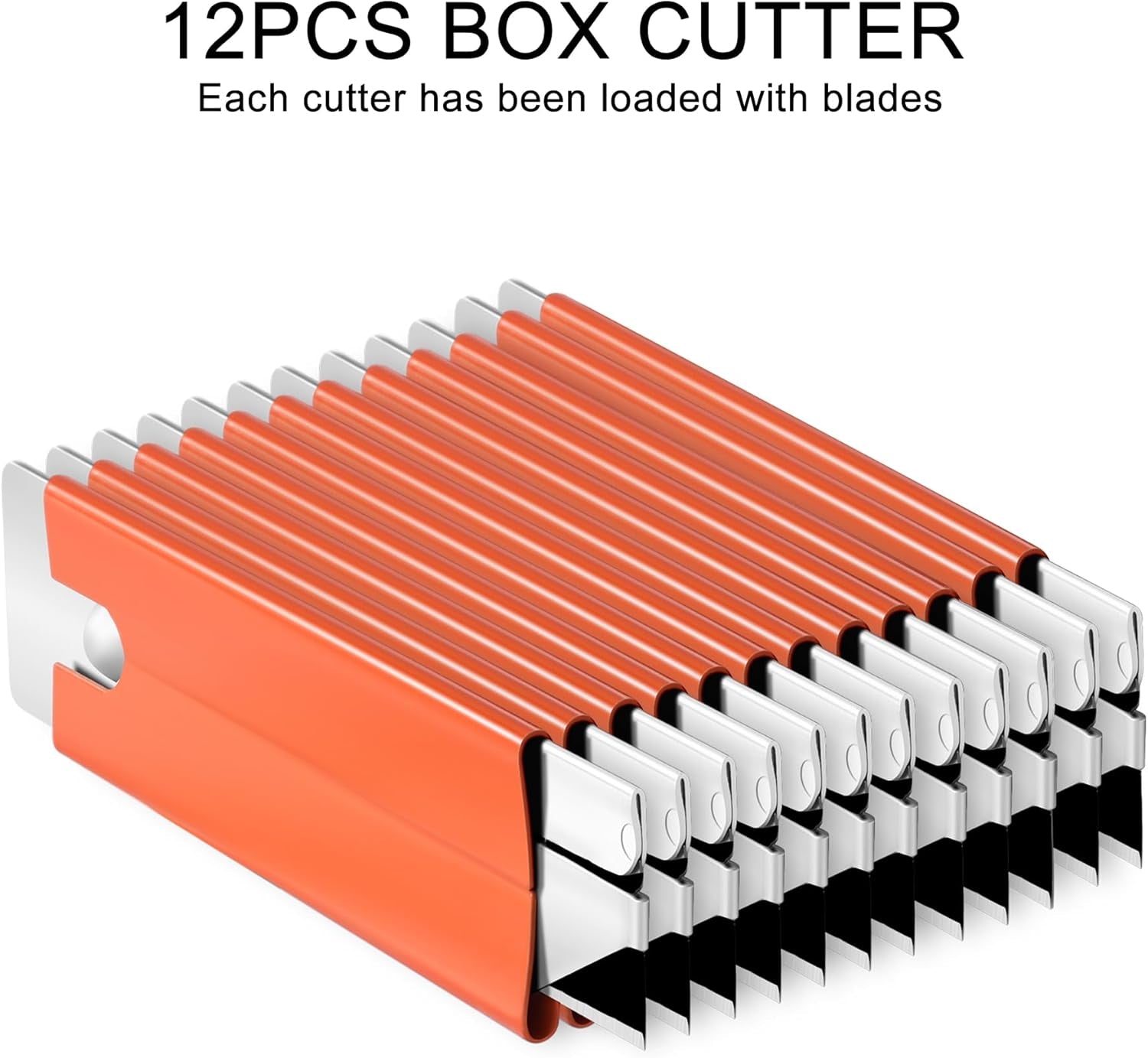 12 Pack Box Cutter, Retractable Cardboard Cutter, Razor Blade Scraper, Handy Box