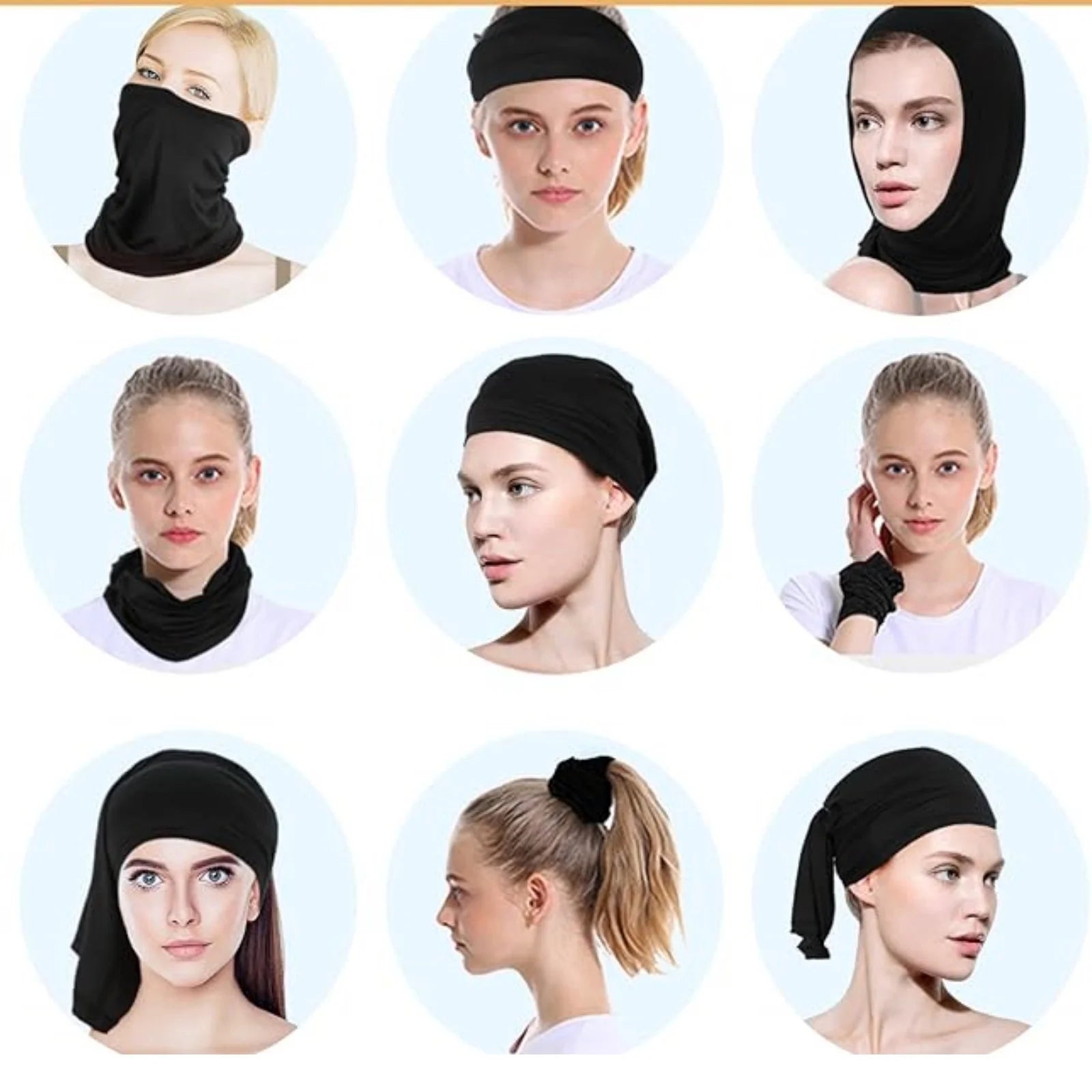 6 Pack Neck Gaiter Balaclava Face Mask Scart Cover Breathable Sun Protection Headwear for Men Women
