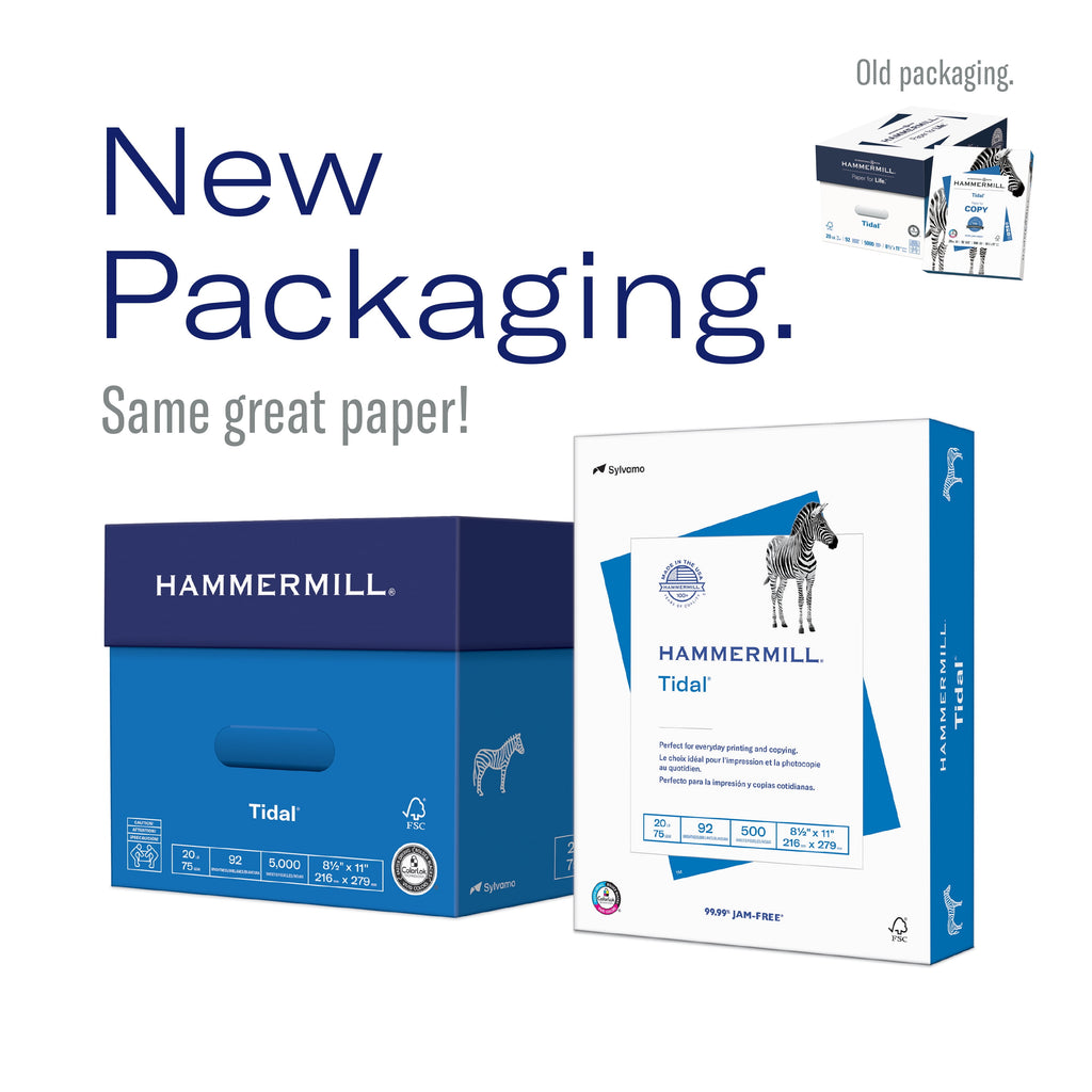 Printer Paper, 20Lb Tidal, 8.5X11, 3 Ream, White, 1500 Sheets