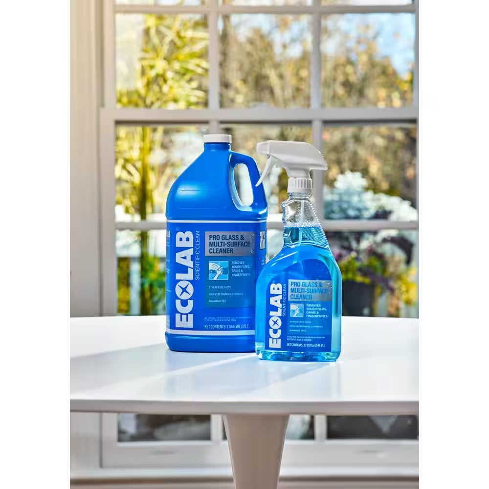 1 Gal. Ammonia-Free Pro Glass Cleaner and Multi-Surface Cleaner Spray Bottle for Windows and Mirrors