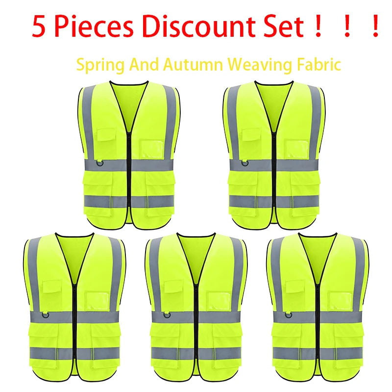 Reflective Safety Vest High Visibility Blank XXXL Motorcycle Jacket Safety Vest Fluorescent Signal for Men Woman