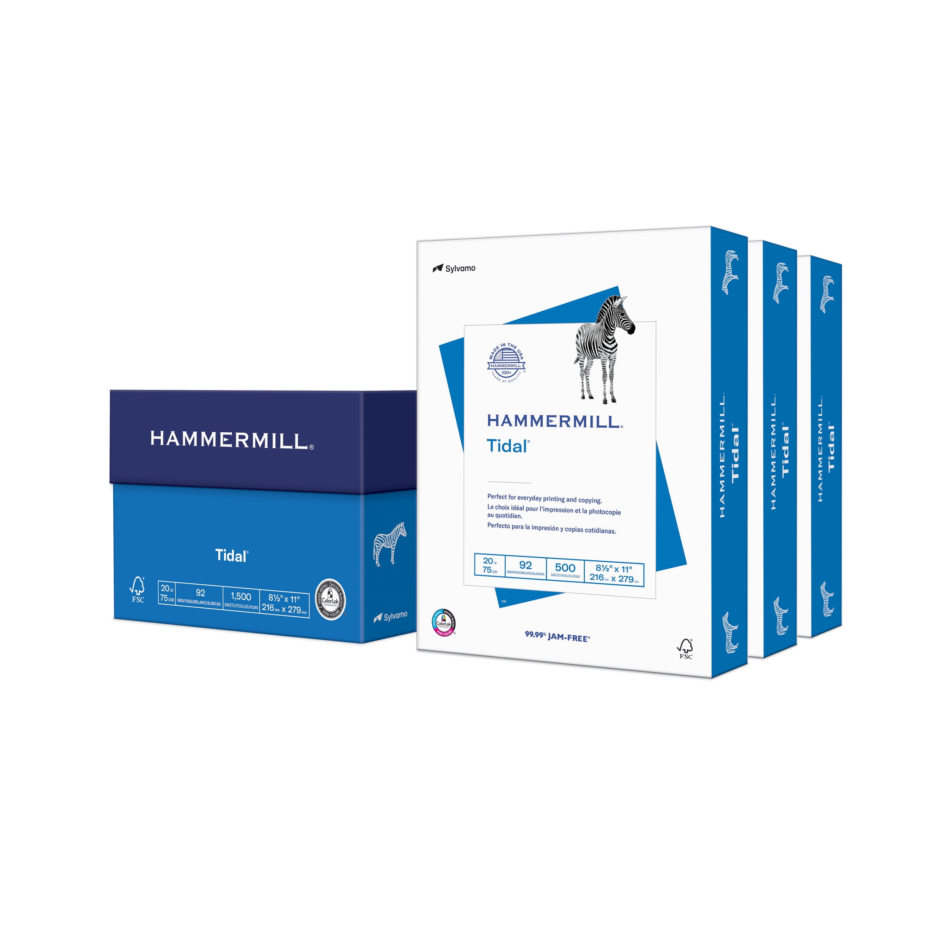 Printer Paper, 20Lb Tidal, 8.5X11, 3 Ream, White, 1500 Sheets