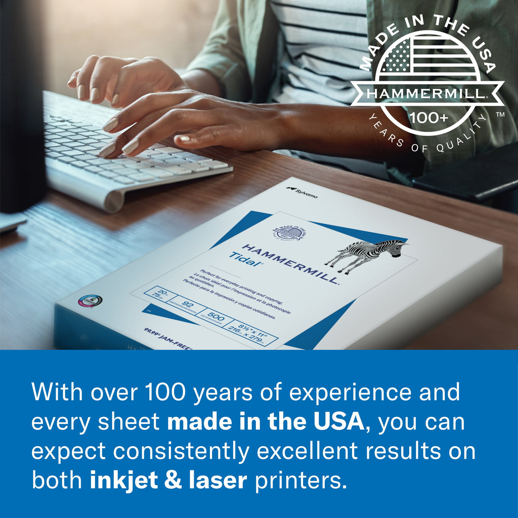Printer Paper, 20Lb Tidal, 8.5X11, 3 Ream, White, 1500 Sheets