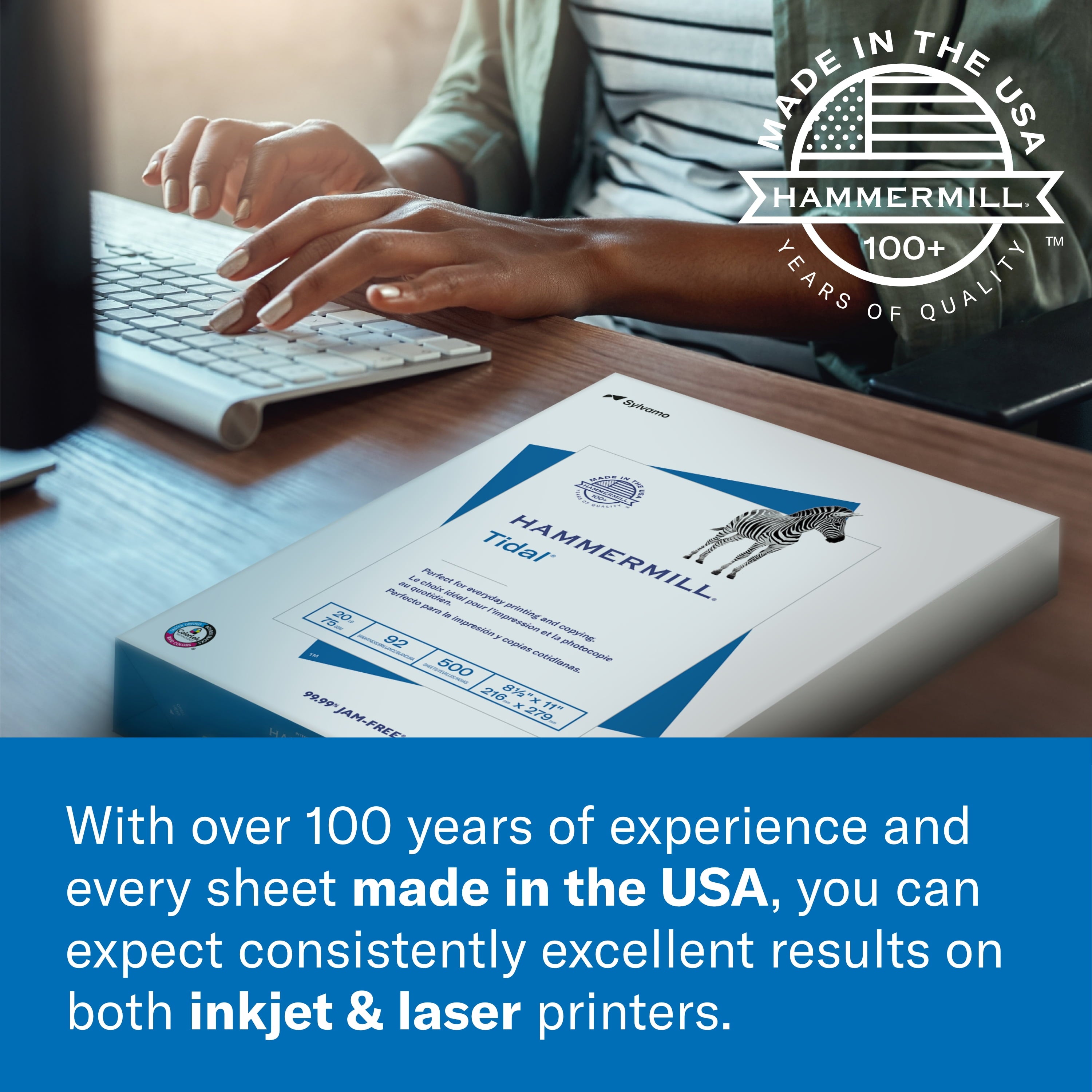 Printer Paper, 20Lb Tidal, 8.5X11, 3 Ream, White, 1500 Sheets