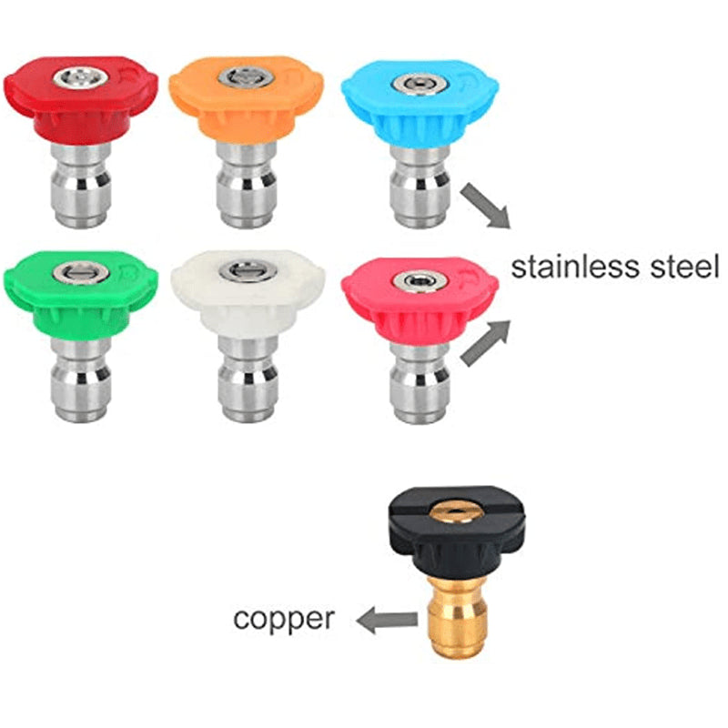 5Pcs Pressure Washer Spray Tips Nozzles High Power Kit Quick Connect 1/4" Set