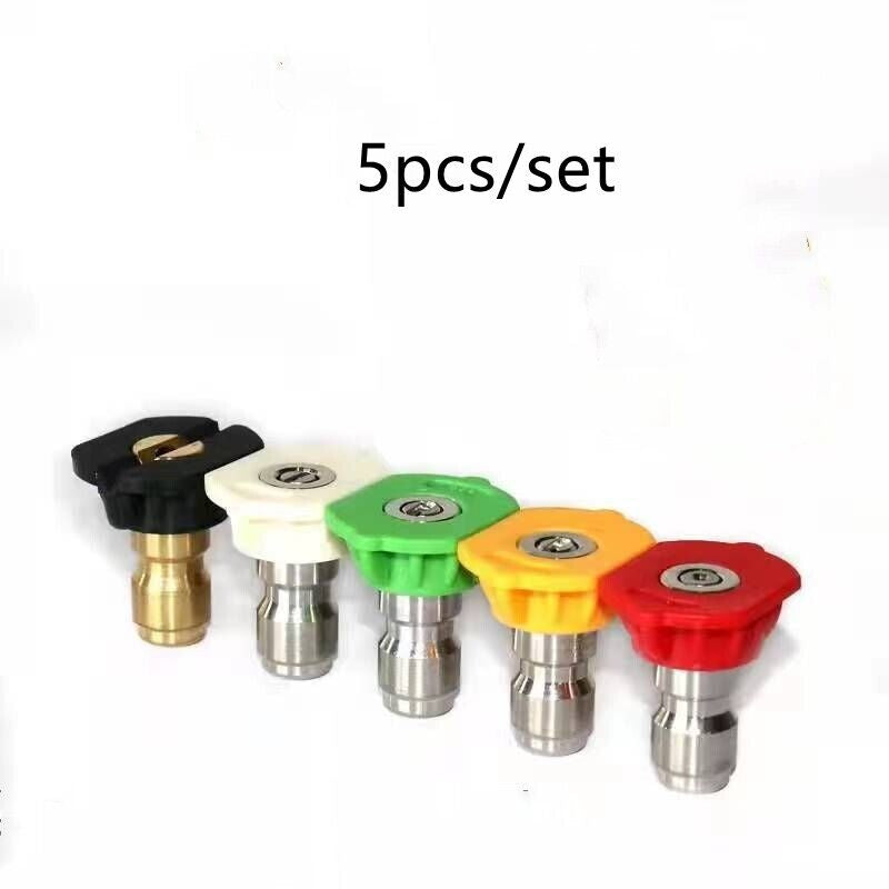 5Pcs Pressure Washer Spray Tips Nozzles High Power Kit Quick Connect 1/4" Set