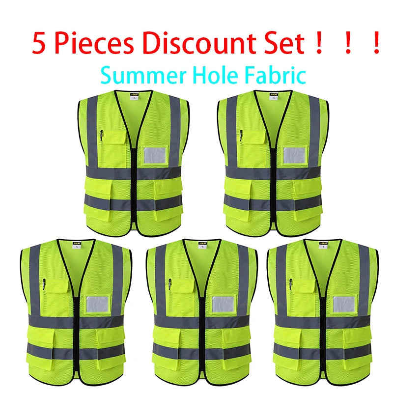 Reflective Safety Vest High Visibility Blank XXXL Motorcycle Jacket Safety Vest Fluorescent Signal for Men Woman