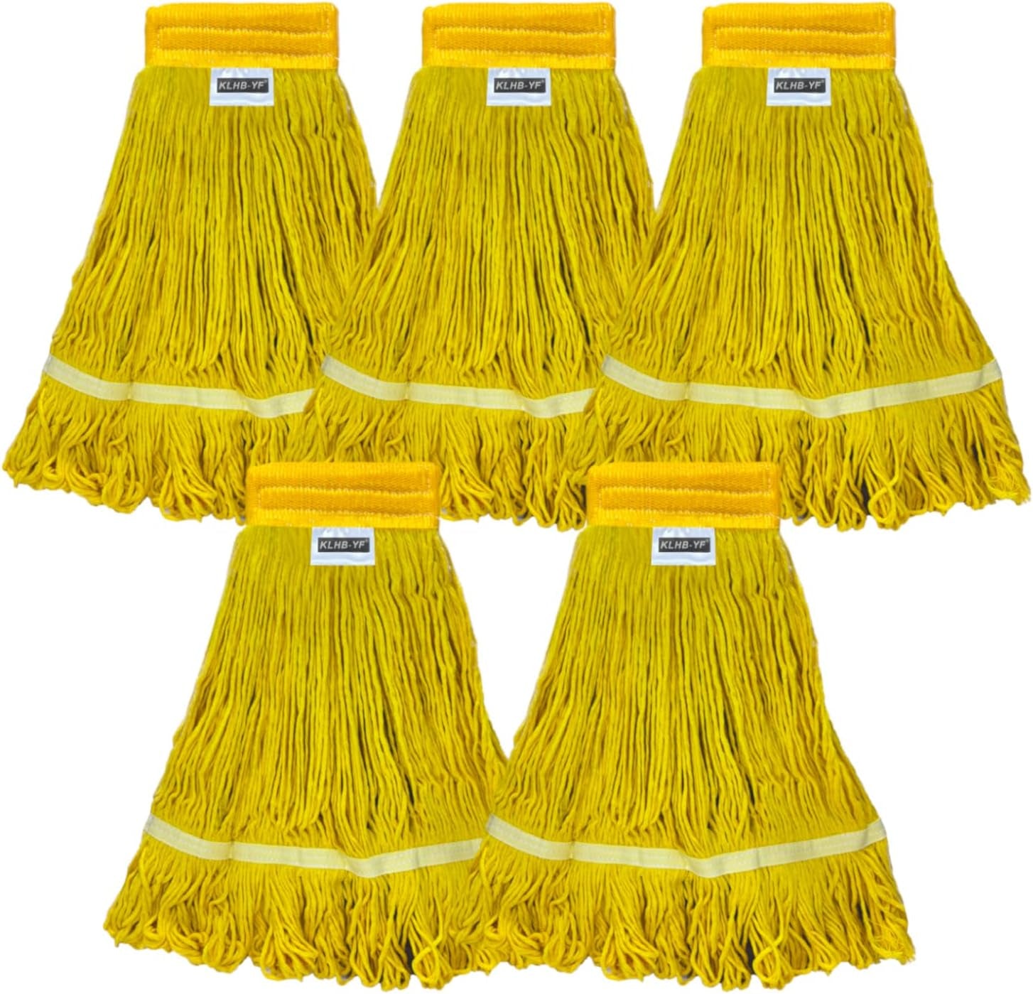 Heavy Duty Wet Industrial Cleaning Mop Head – Mop Head Replacement Perfect Cotton Washable Mop Head Replacement for Commercial & Home Cleaning（Yellow）