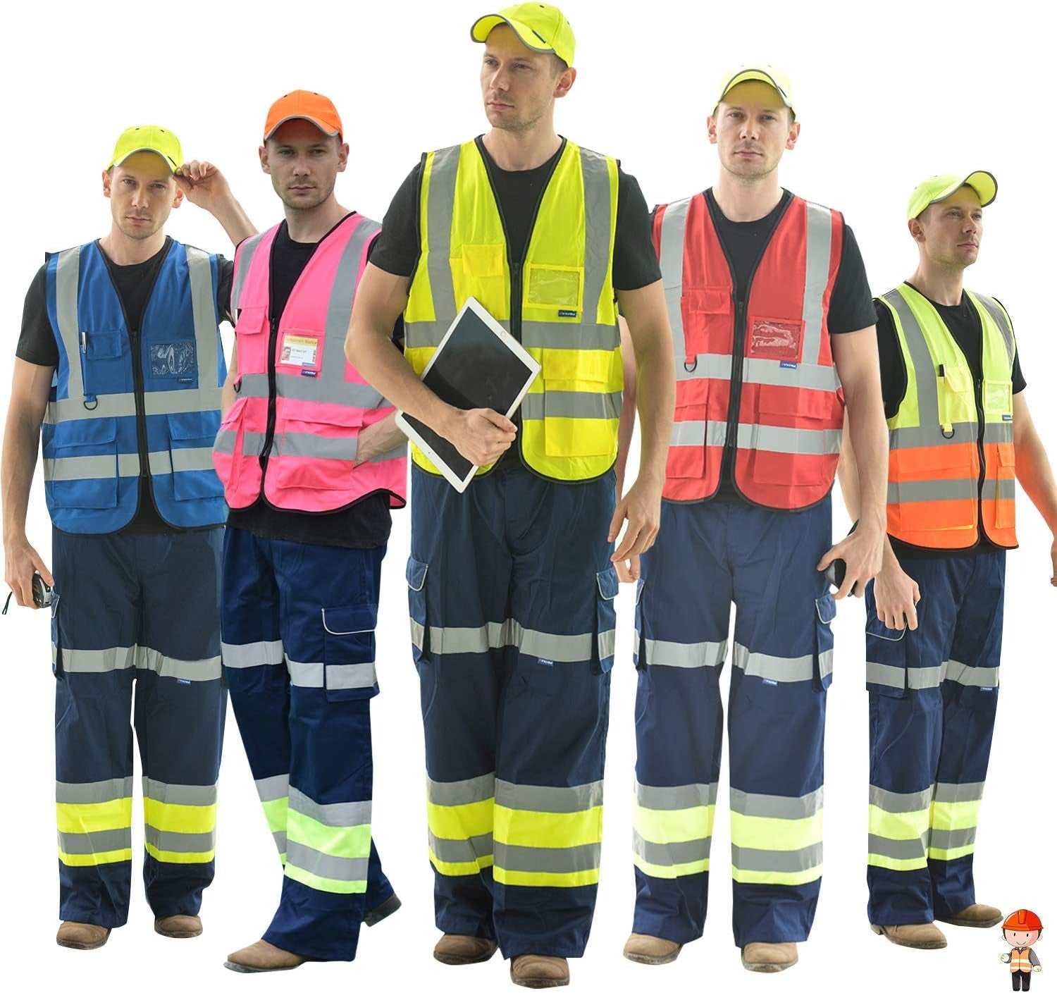 Pink High Visibility Safety Vest with Reflective Strips, Multiple Colors Available,X-Large