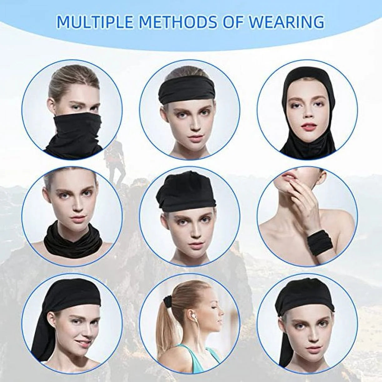 6 Pack Neck Gaiter Balaclava Face Mask Scart Cover Breathable Sun Protection Headwear for Men Women